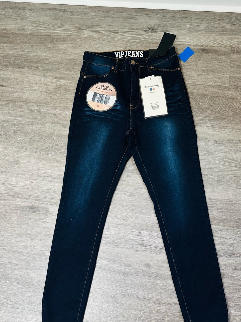 VIP Women’s Navy Skinny Jeans - Faded Dark Wash